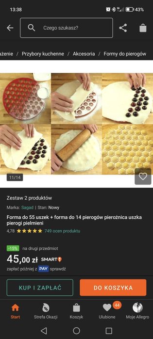 Zestaw foremek do pierogów i uszek