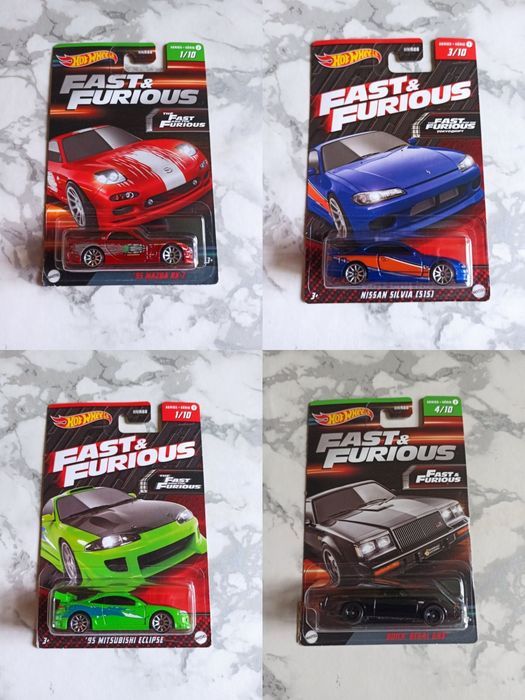 Hot wheels fast and furious supra 5pack, mazda rx-7, nissan silvia, mitsubishi eclips, buick regal, toyota supra black premium diorama bmw lancer lbwk
