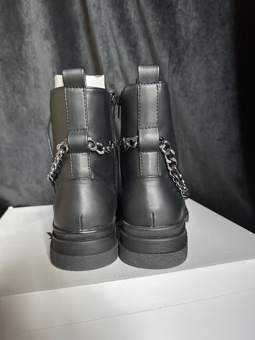 Yourturn botki sznurowane łańcuch 38 buty czarne traktory zalando