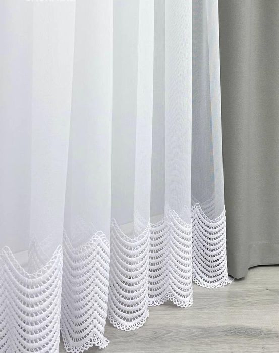 Тюль турецька бамбук з гарною вишивкою по низу, гардины штори