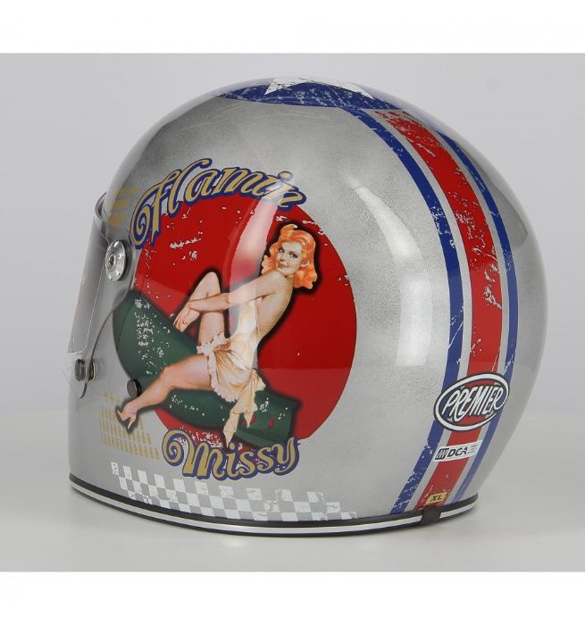 Capacete integregal - retro (novo) Trophy Pin Up Old Style Silver
