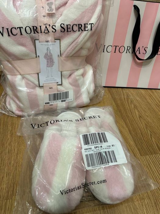 Халат теплий короткий капці жіночі Victorias Secret, оригінал