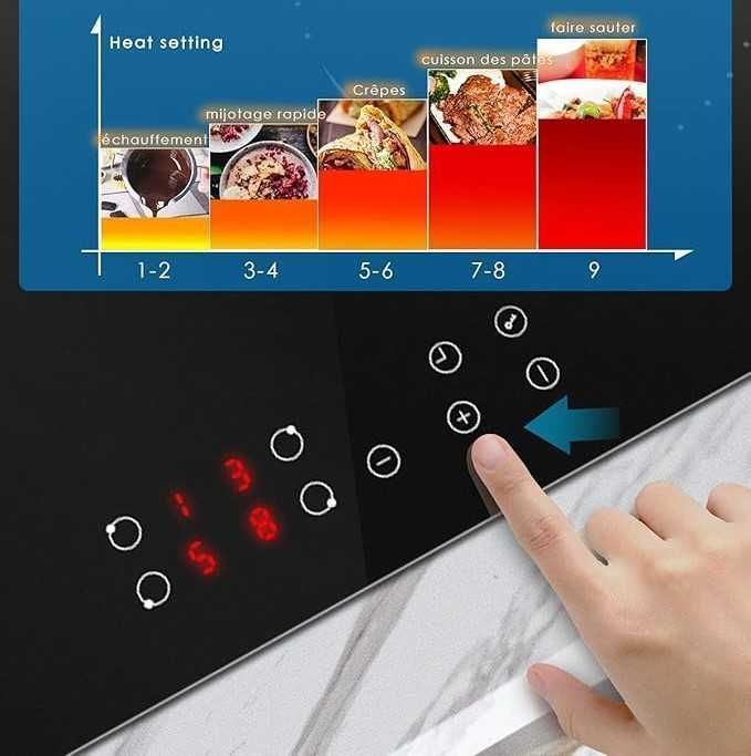 Hobsir Płyta Ceramiczna do Zabudowy 60cm 6000W 9 Poziomów Mocy