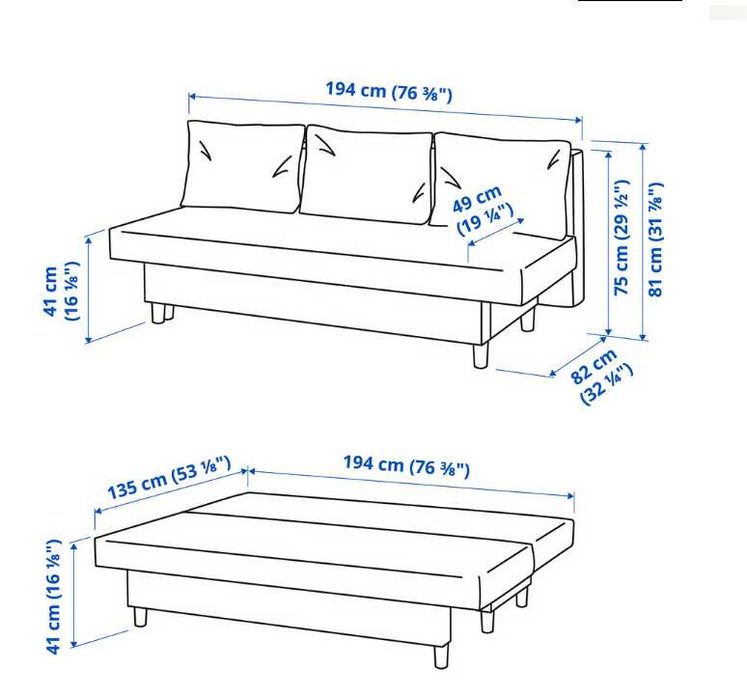 IKEA ÄLVDALEN Sofá-cama 3 lugares