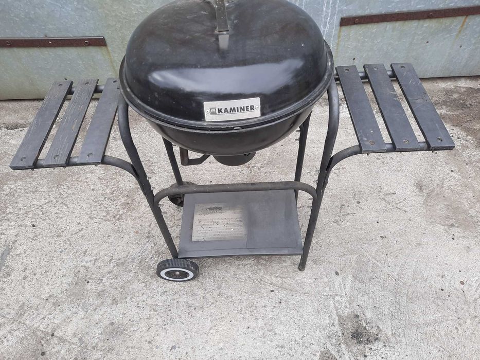 grill duży okrągły na kółkach