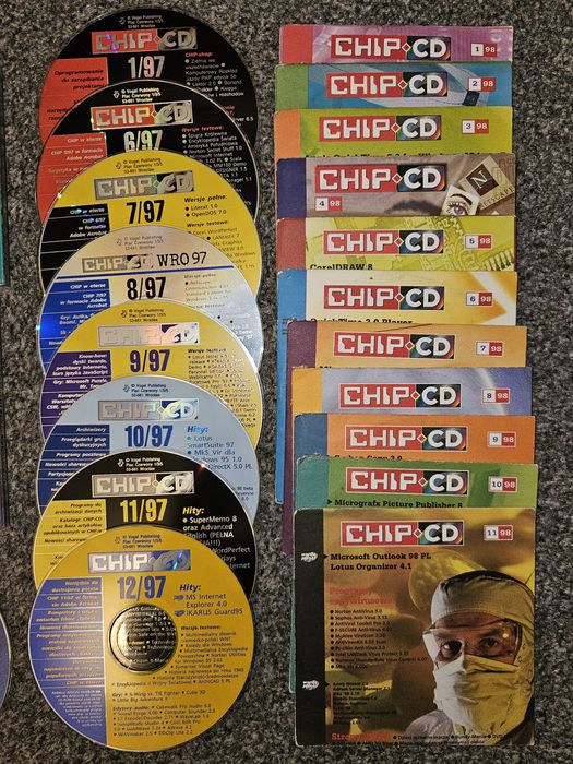 Płyty CD z czasopisma komputerowego CHIP z lat 1997-99