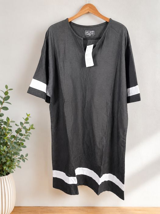 Sukienka tunika Vintage Leonardo Carbone XXL bawełna larp