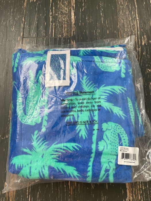 Lacoste. Пляжное полотенце хлопок 90х180 см