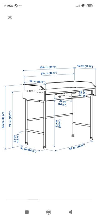 Biurko Ikea HAUGA 100x45cm