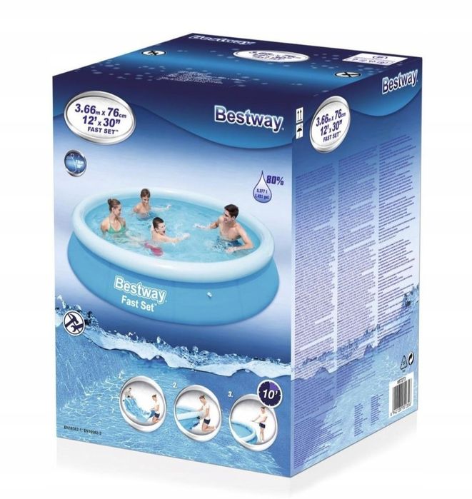Basen ogrodowy rozporowy Bestway 366x76cm + pompa