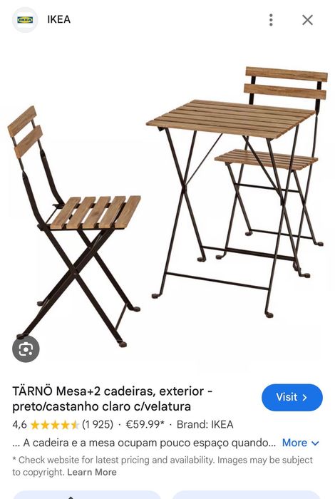 Mesa + 1 Cadeira exterior