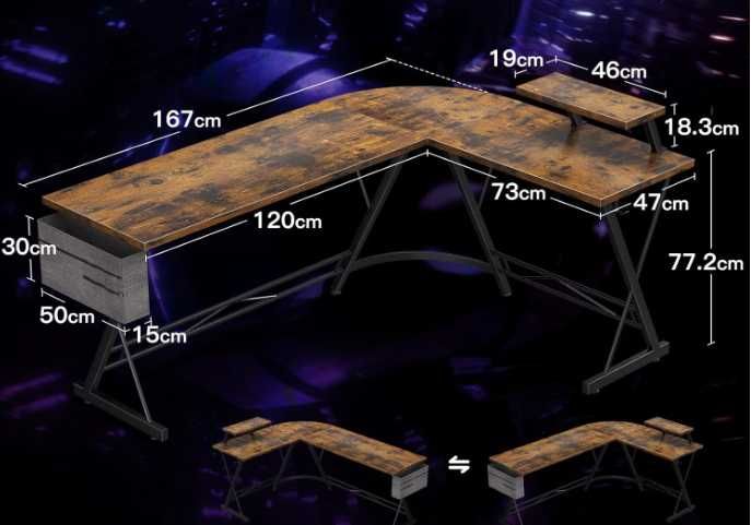 Secretária de canto mesa de gaming [3 tamanhos] NOVO - ENVIO GRÁTIS