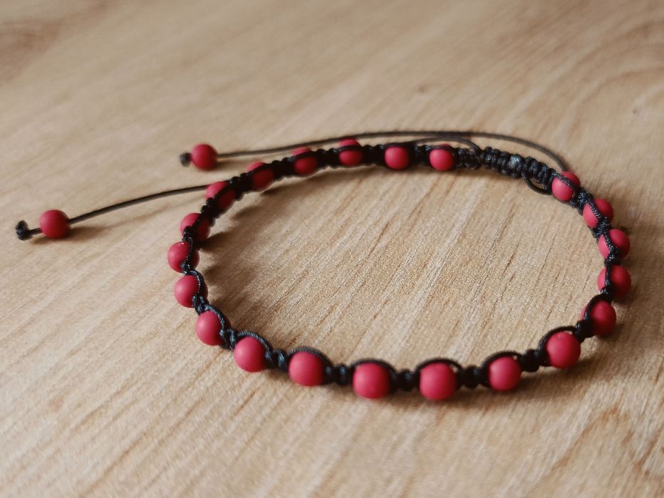 Bransoletka regulowana na sznurku jubilerskim matowa