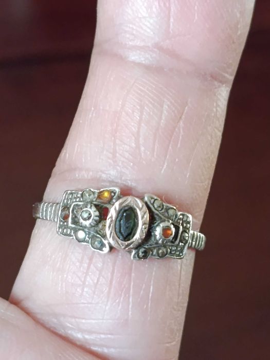 Anel Antigo Prata e Ouro Português Contrastado 1,7 gr Tamanho 20
