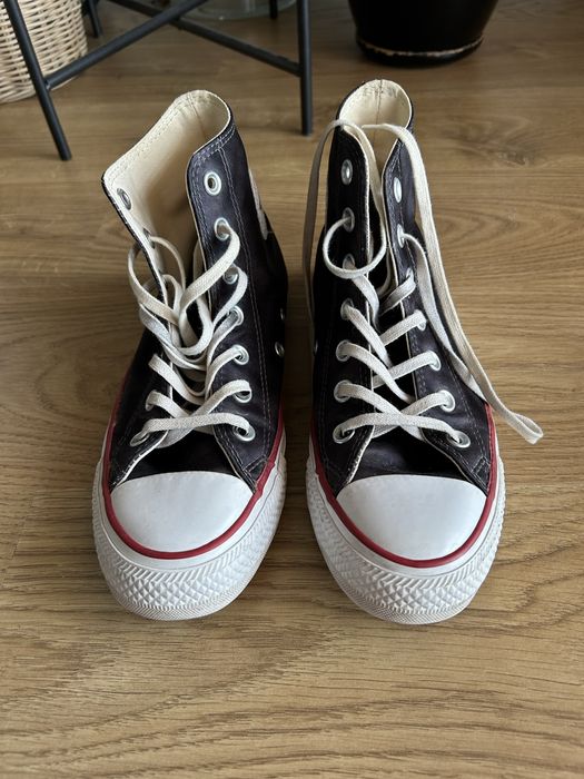 Czarne trampki converse za kostke, dlugie. R.36,5