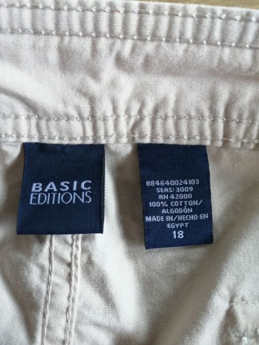 Spodnie rybaczki duże bawełniane 3XL/18/46 Basi Edmons