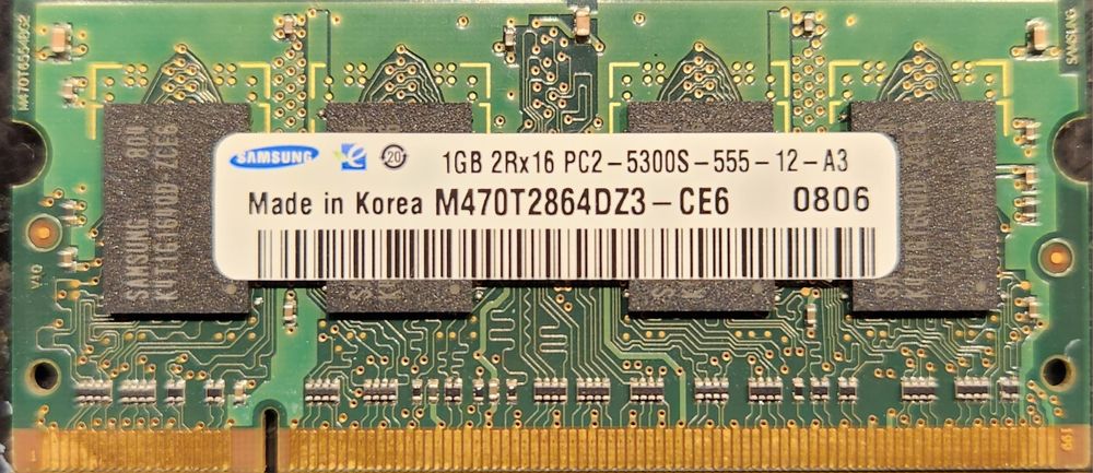 Vendo 1GB RAM DDR2 SAMSUNG portátil64585765926147120