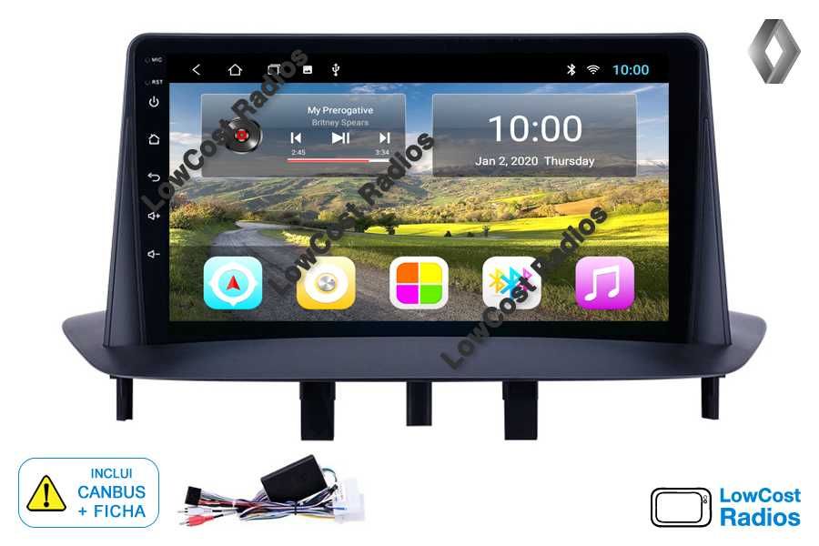 *(NOVO) Auto Rádio 9' RENAULT MEGANE 3 | GPS ANDROID BT USB APPS WIFI | CARPLAY • ANDROID AUTO