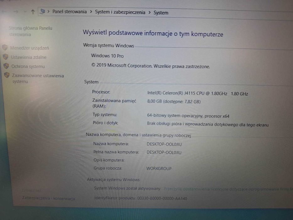 Laptop default string Celeron, 8GB, SSD 128GB, 15,6'' nowy