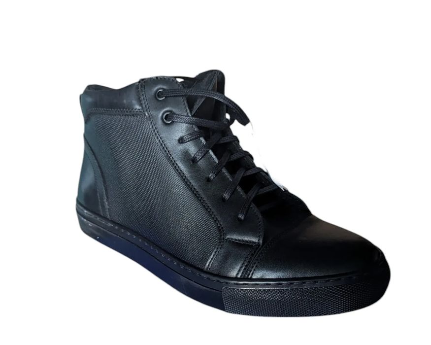 Moskała skórzane trampki meskie czarne 42
