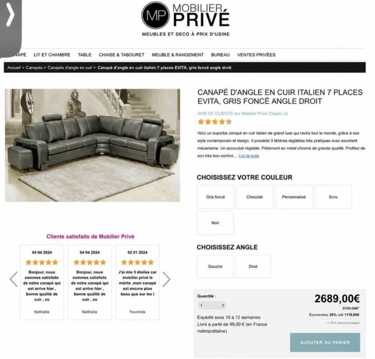 Sofa de ângulo em muito bom estado