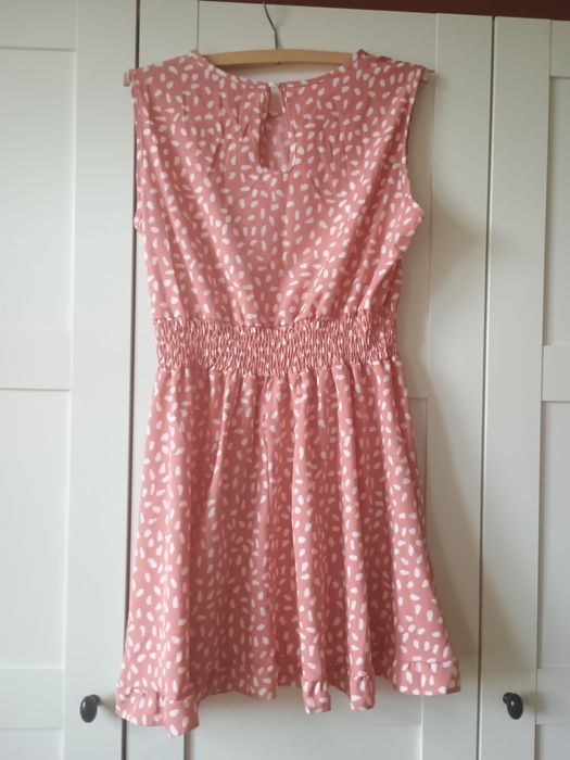 Sukienka różowa retro XL do kolan