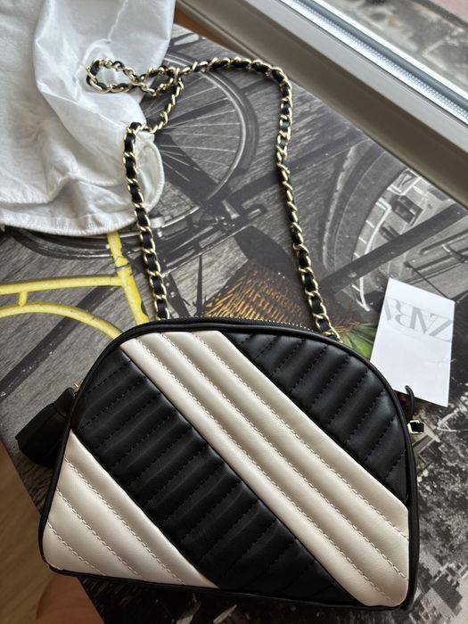 Сумка zara, чорно біла