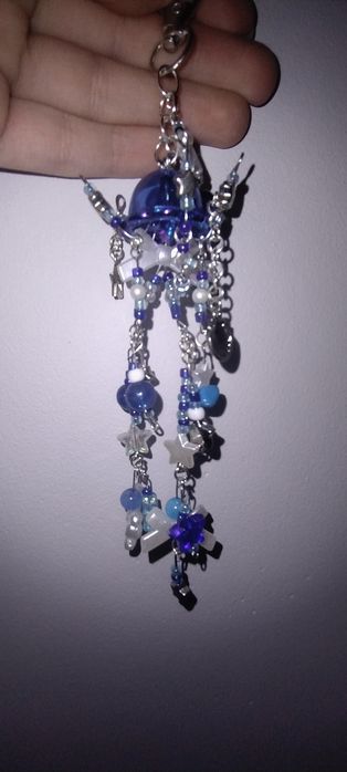Brelok meduza niebieska handmade