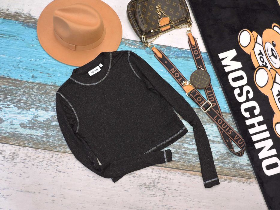 Weekday Bluzeczka crop top brokat S