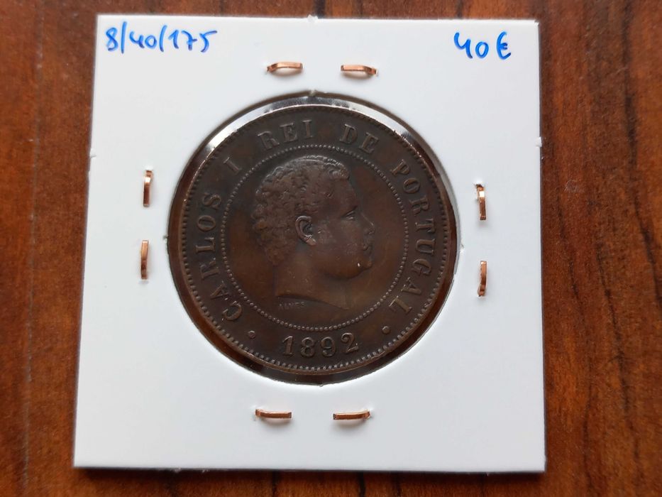 Moeda XX Reis 1892-A D. Carlos (Paris)