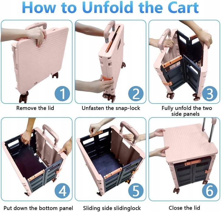 Składany wózek na zakupy na kółkach do 45kg