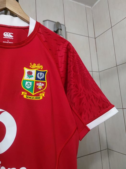 bluzka koszulka L sportowa Jersey rugby czerwona biała running Canterb