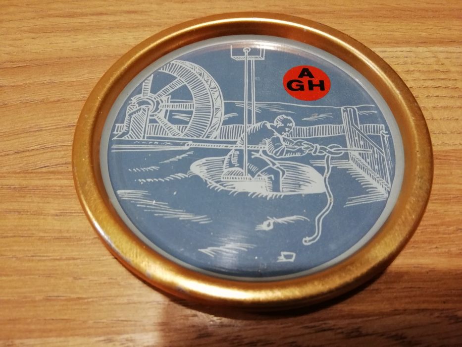 podkładki prl metalowe AGH pod napoje 6szt