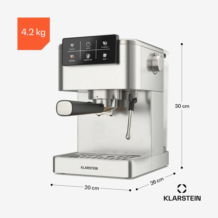 Кавоварка KLARSTEIN SteelPresso Touch 1350 Вт 20 бар