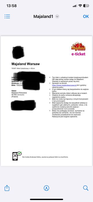 Majaland Warszawa taniej 2 normalne bilety