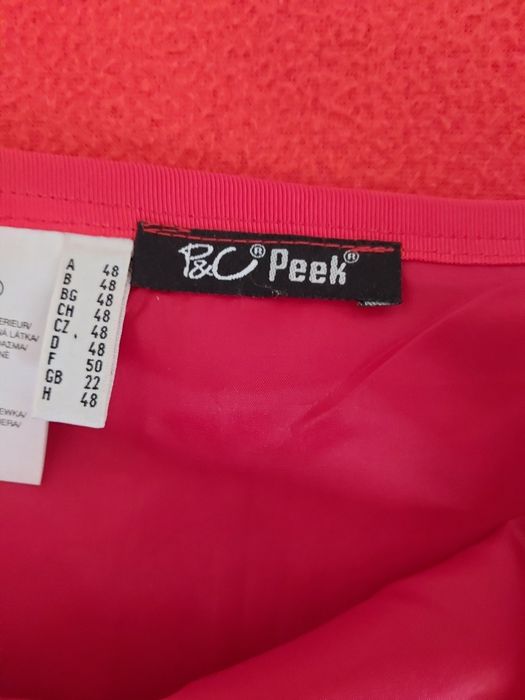 Zwiewna spódnica czerwona w białe kropki