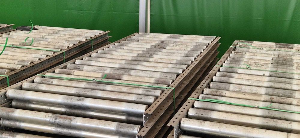 Podajnik rolkowy rolotok transporter  przenośnik ocynkowany do palet