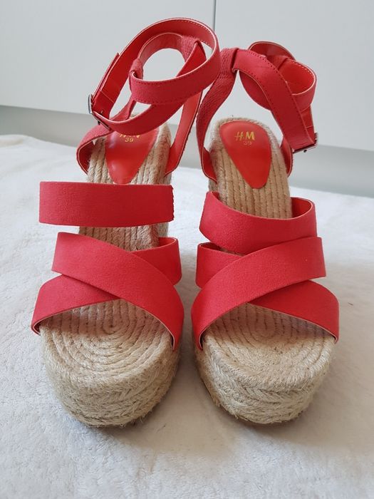 Nowe sandały koturny 38 39 h&m czerwone letnie wysokie sexy