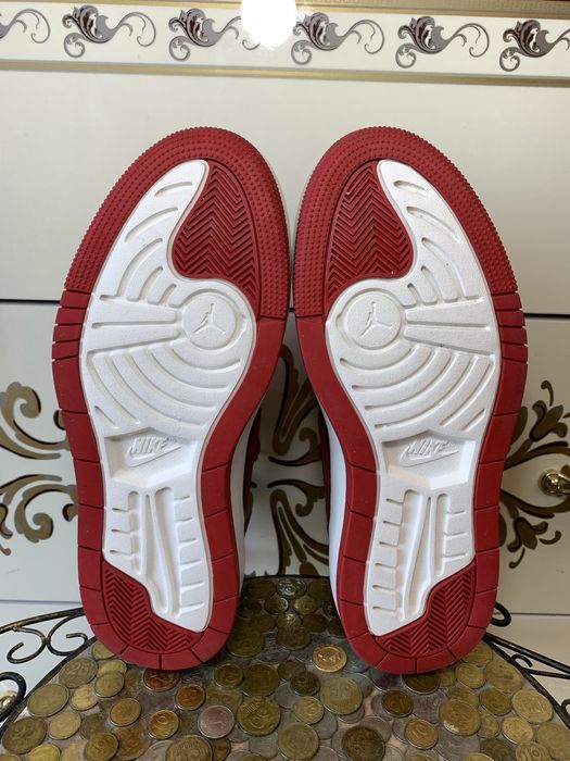 Красные кожаные кеды кроссы кроссовки nike air jordan 1 elevate low 40