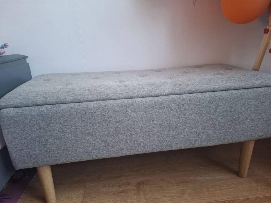 Pufa ze schowkiem szara