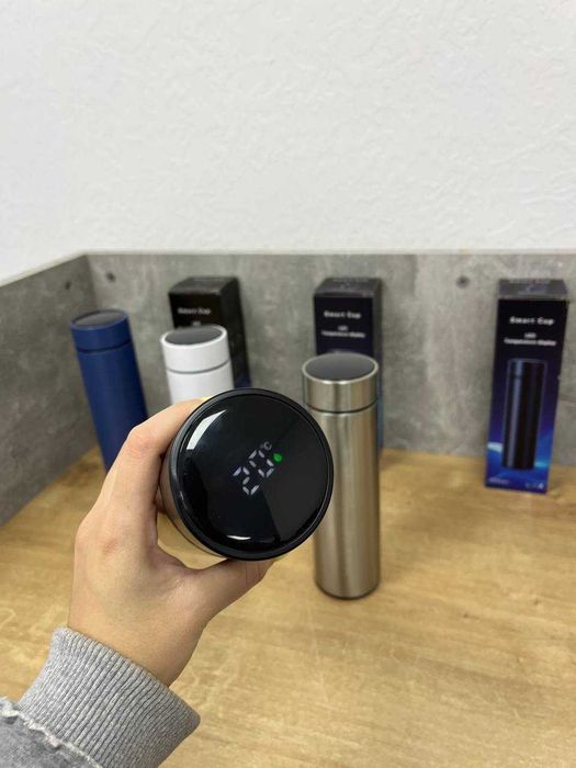 Розумний ТЕРМОС з датчиком температури! Тримає до 18 годин Термокружка