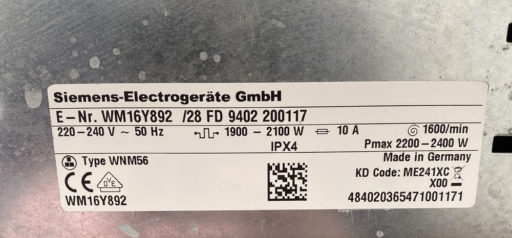 Пральна машина Siemens iQ890