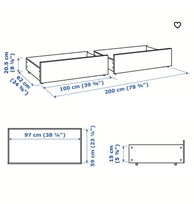 4 Gavetas de Cama - Ikea Malm