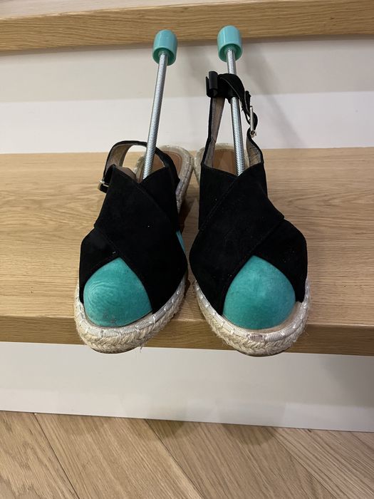 Sandały espadryle skórzane 38