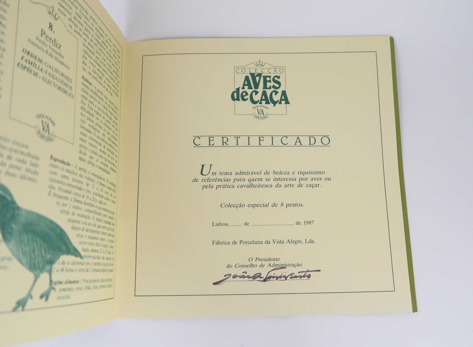 Coleção pratos Vista Alegre "Aves de caça"