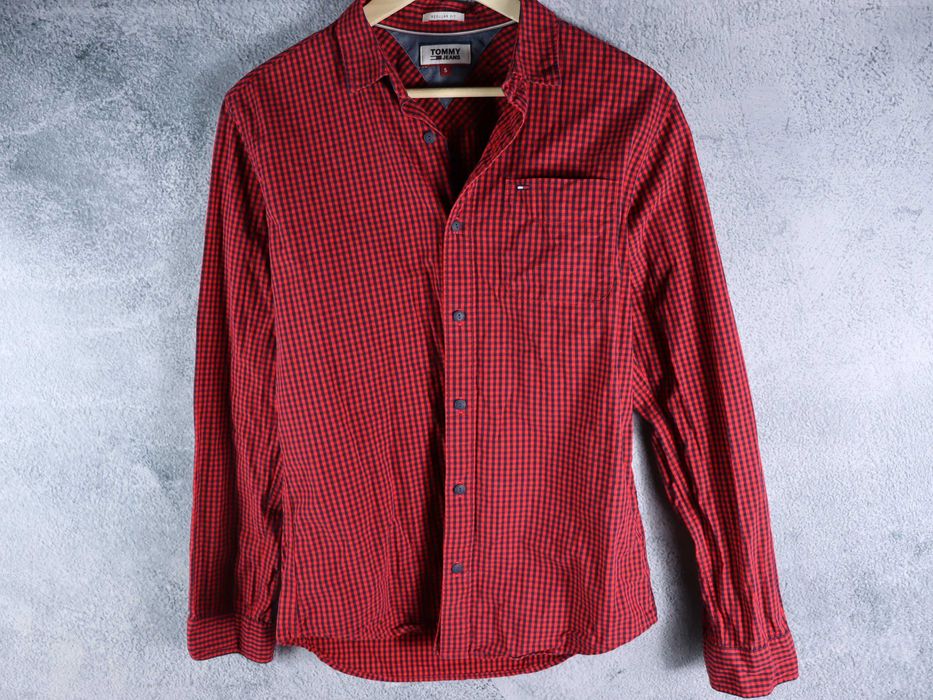 Tommy Hilfiger męska koszula w kratę regular fit casual biznesowa S M