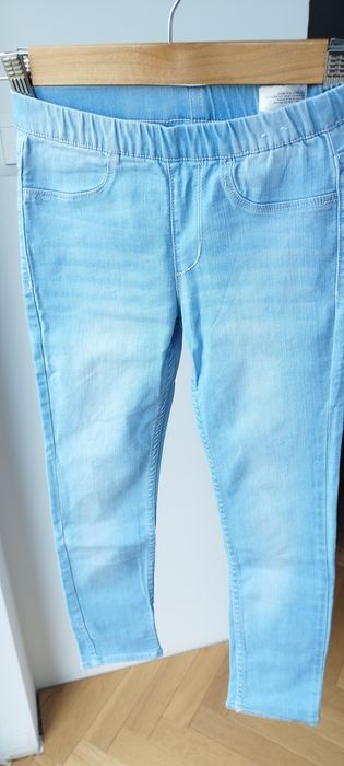 Jasnoniebieskie jeansy rurki legginsy legginsy dżinsowe 128