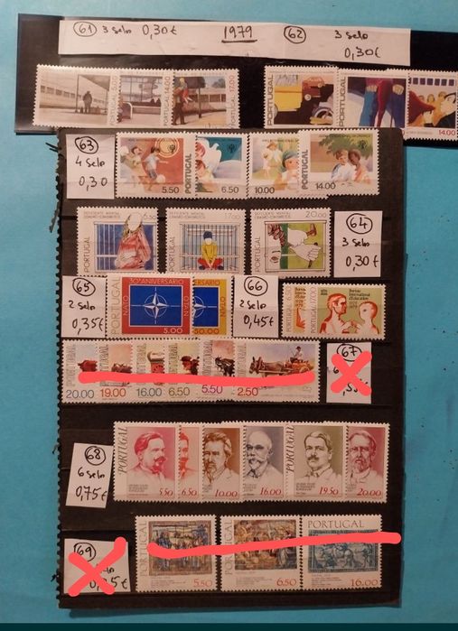 Selos Novos de Portugal -Colecções completas -1973 a 1979