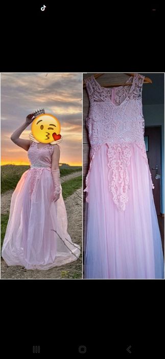 Suknia balowa w kolorze pudrowy róż