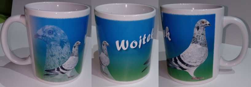 Kubek z gołębiami dla hodowcy